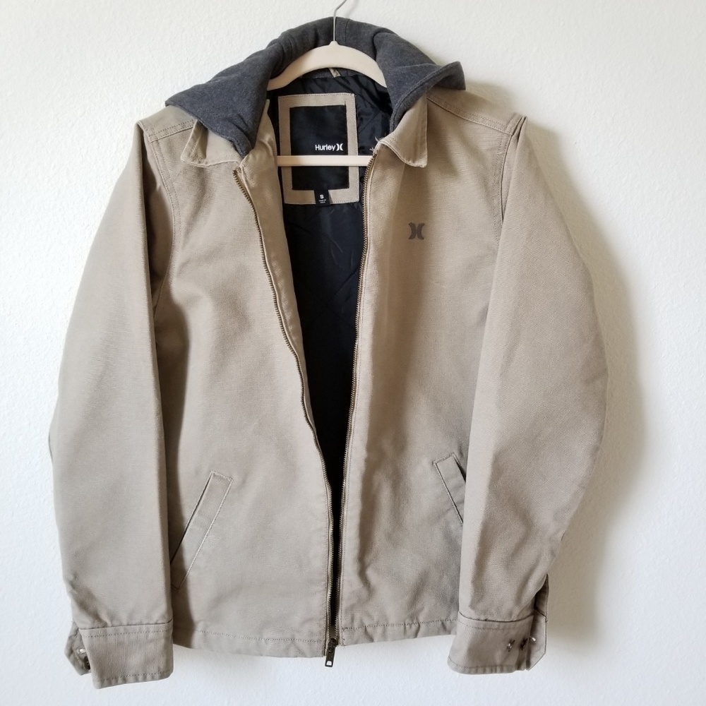 Hurley Jacket Men's Brown Outdoor Hooded Zip